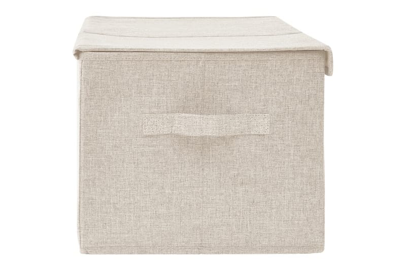 opbevaringskasse 50x30x25 cm stof cremefarvet - Creme - Opbevaring - Opbevaring til småting - Kurve & kasser