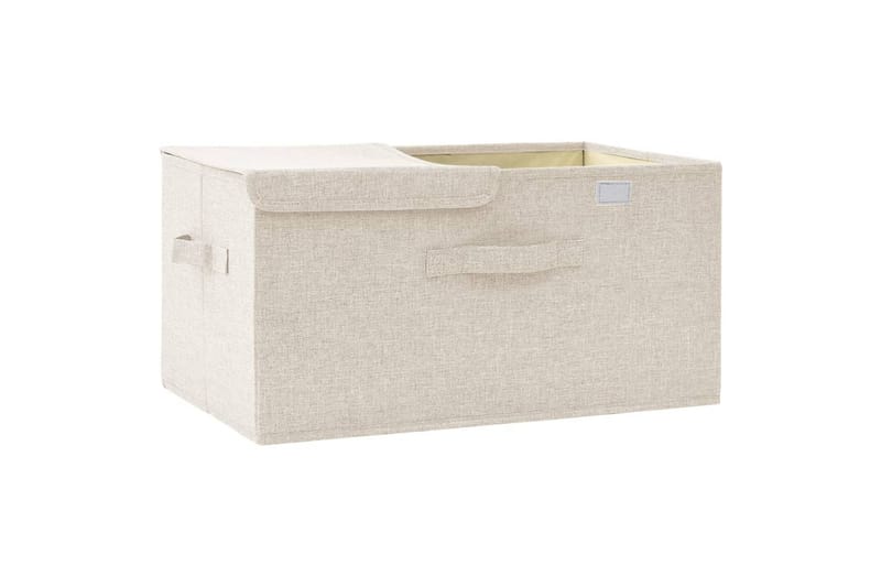 opbevaringskasse 50x30x25 cm stof cremefarvet - Creme - Opbevaring - Opbevaring til småting - Kurve & kasser