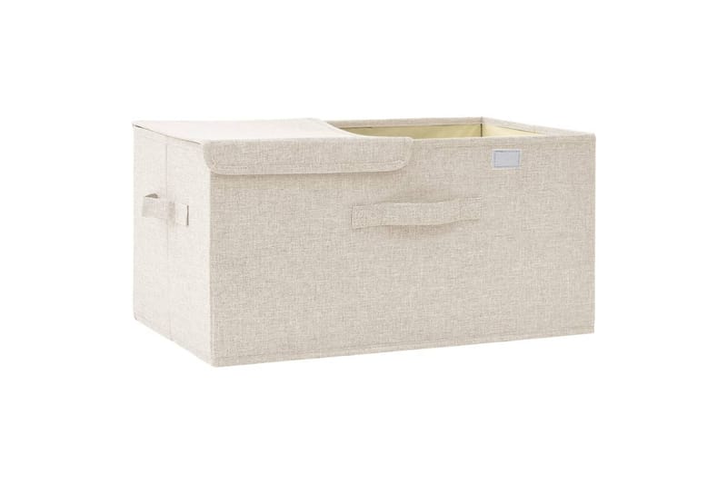 opbevaringskasse 50x30x25 cm stof cremefarvet - Creme - Kurve & kasser