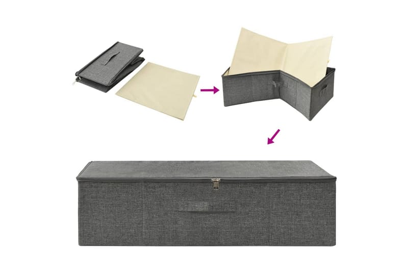 opbevaringskasse 70x40x18 cm stof antracitgrå - Antracit - Kurve & kasser