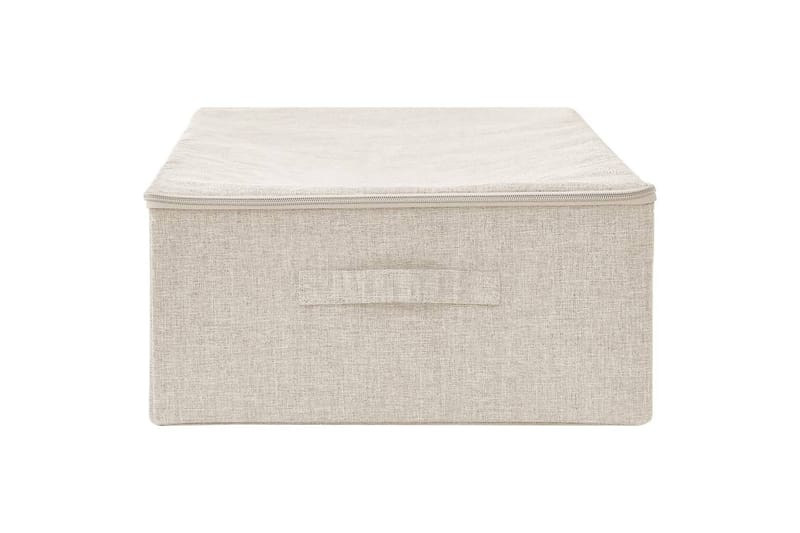 opbevaringskasse 70x40x18 cm stof cremefarvet - Creme - Opbevaring - Opbevaring til småting - Kurve & kasser