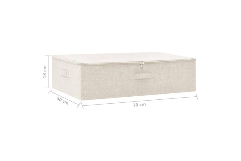 opbevaringskasse 70x40x18 cm stof cremefarvet - Creme - Opbevaring - Opbevaring til småting - Kurve & kasser