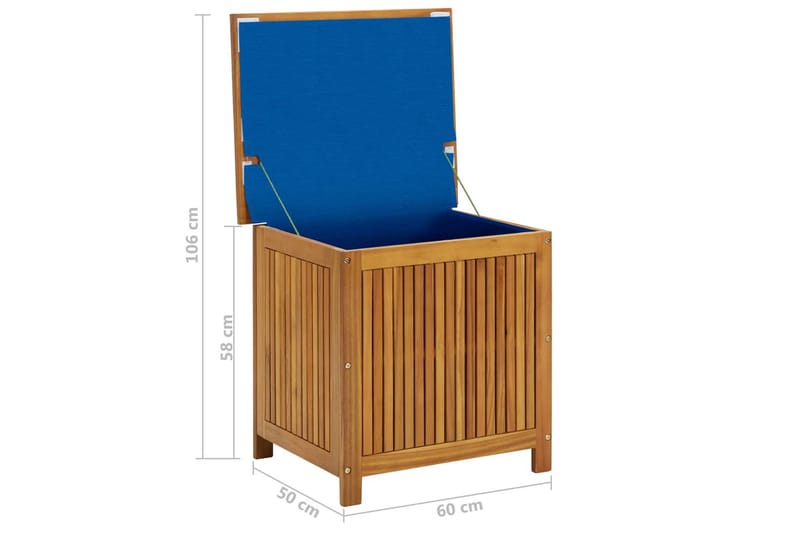opbevaringskasse til haven 60x50x106 cm massivt akacietræ - Brun - Opbevaring - Opbevaring til småting - Kurve & kasser