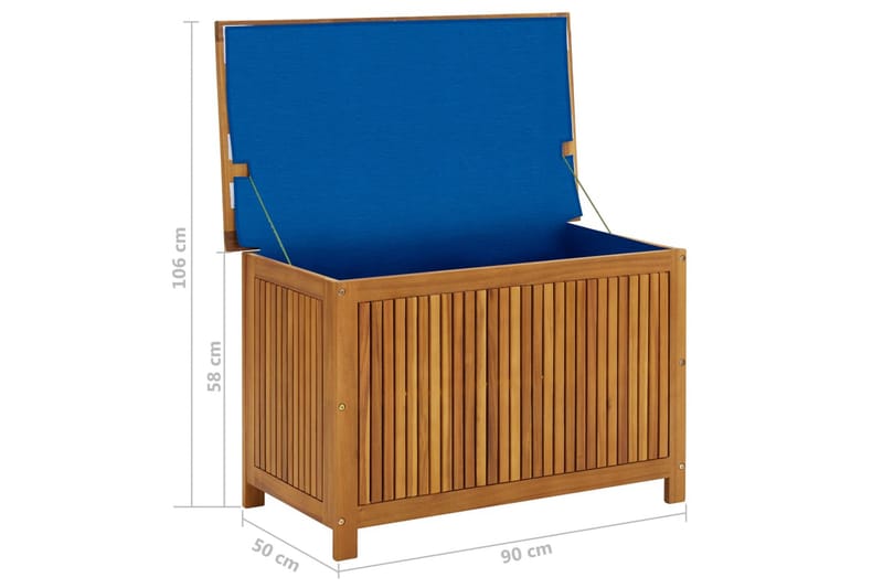 opbevaringskasse til haven 90x50x106 cm massivt akacietræ - Brun - Opbevaring - Opbevaring til småting - Kurve & kasser