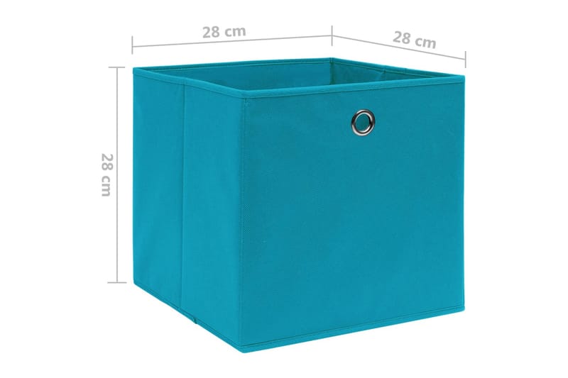 Opbevaringskasser 10 stk. 28x28x28 cm uv�ævet stof babyblå - Blå - Kurve & kasser