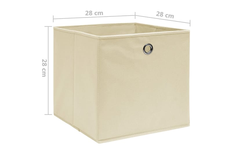 Opbevaringskasser 10 stk. 28x28x28 cm uvævet stof creme - Creme - Kurve & kasser