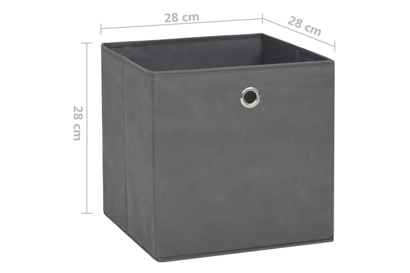 Opbevaringskasser 10 stk. 28x28x28 cm uvævet stof grå - Grå - Kurve & kasser