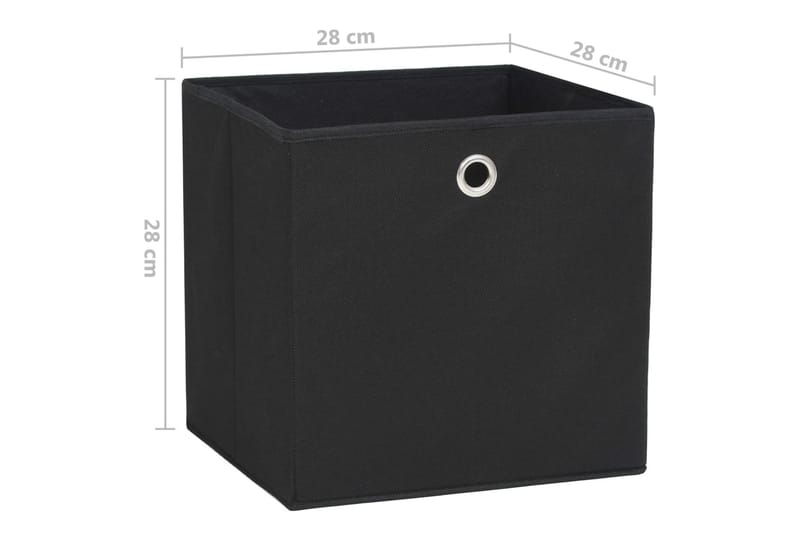 Opbevaringskasser 10 stk. 28x28x28 cm uvævet stof sort - Sort - Opbevaring - Opbevaring til småting - Kurve & kasser