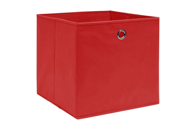 Opbevaringskasser 10 Stk. 32x32x32 cm Stof Rød - Opbevaring - Opbevaring til småting - Kurve & kasser