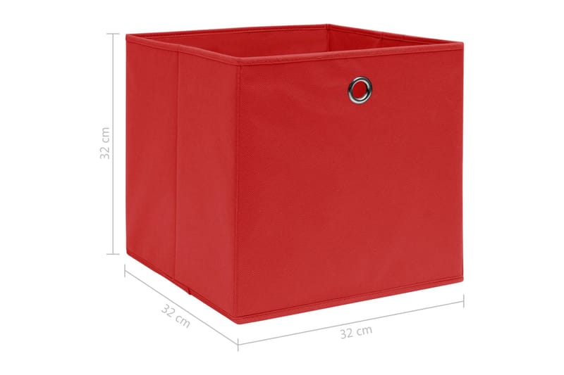 Opbevaringskasser 10 Stk. 32x32x32 cm Stof Rød - Opbevaring - Opbevaring til småting - Kurve & kasser