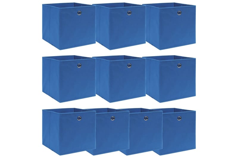 Opbevaringskasser 10 Stk. 32x32x32 Stof Blå - Opbevaring - Opbevaring til småting - Kurve & kasser