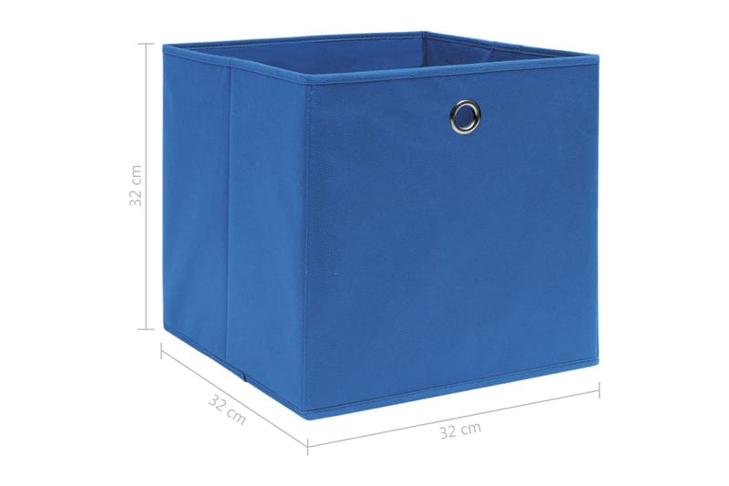 Opbevaringskasser 10 Stk. 32x32x32 Stof Blå - Opbevaring - Opbevaring til småting - Kurve & kasser