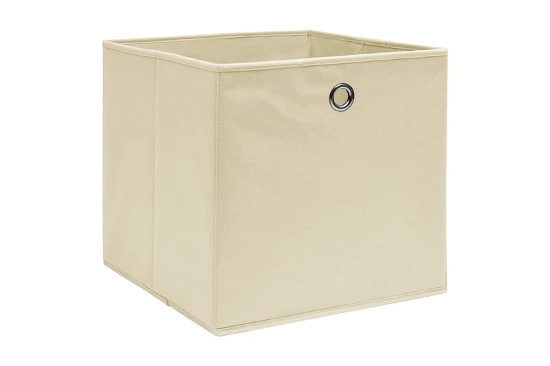 Opbevaringskasser 10 Stk. 32x32x32 Stof Cremefarvet - Opbevaring - Opbevaring til småting - Kurve & kasser