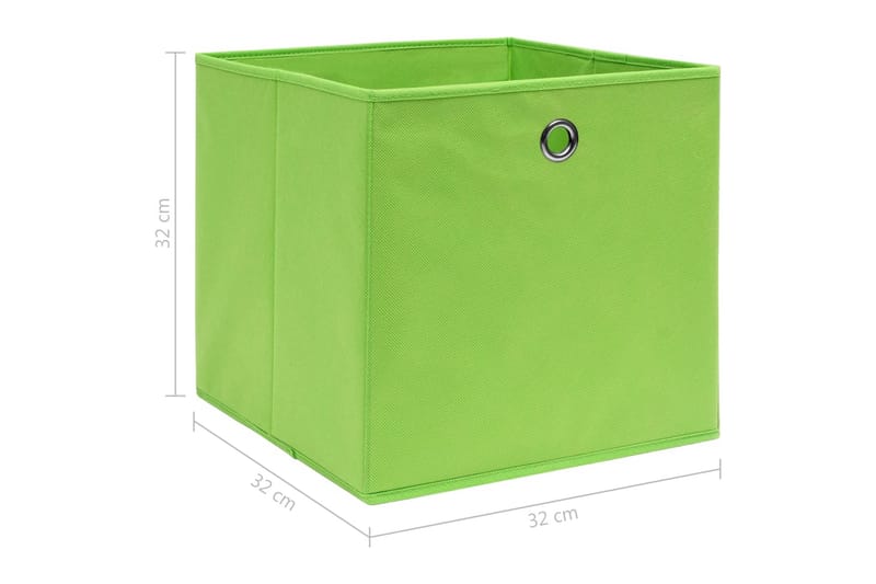 Opbevaringskasser 10 Stk. 32x32x32 Stof Grøn - Opbevaring - Opbevaring til småting - Kurve & kasser