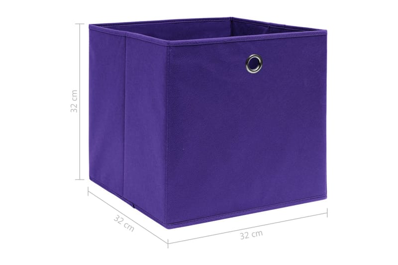 Opbevaringskasser 10 Stk. 32x32x32 Stof Lilla - Opbevaring - Opbevaring til småting - Kurve & kasser