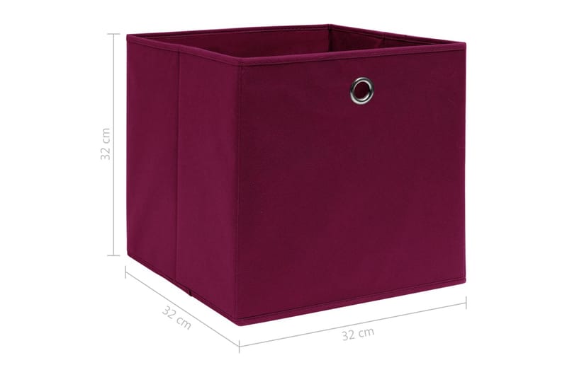 Opbevaringskasser 10 Stk. 32x32x32 Stof Mørkerød - Opbevaring - Opbevaring til småting - Kurve & kasser