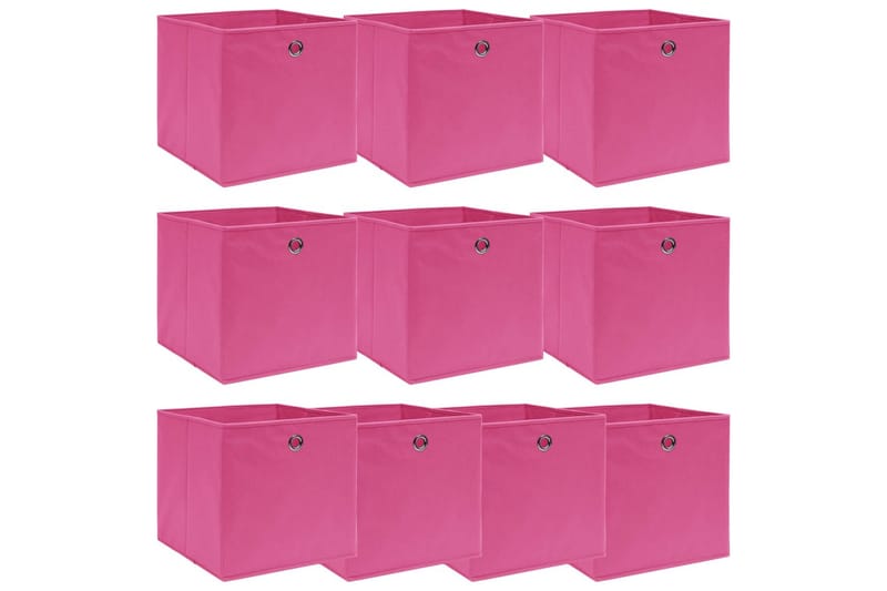Opbevaringskasser 10 Stk. 32x32x32 Stof Pink - Opbevaring - Opbevaring til småting - Kurve & kasser