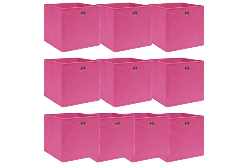Opbevaringskasser 10 Stk. 32x32x32 Stof Pink - Kurve & kasser