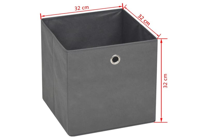 Opbevaringskasser 10 Stk. Uvævet Stof 32 X 32 X 32 Cm Grå - Grå - Opbevaring - Opbevaring til småting - Kurve & kasser