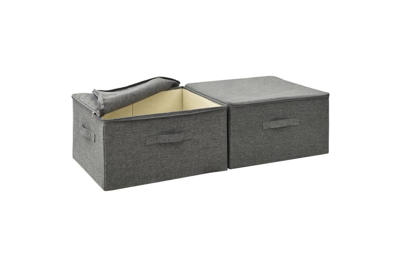 opbevaringskasser 2 stk. 43x34x23 cm stof antracitgrå - Antracit - Kurve & kasser