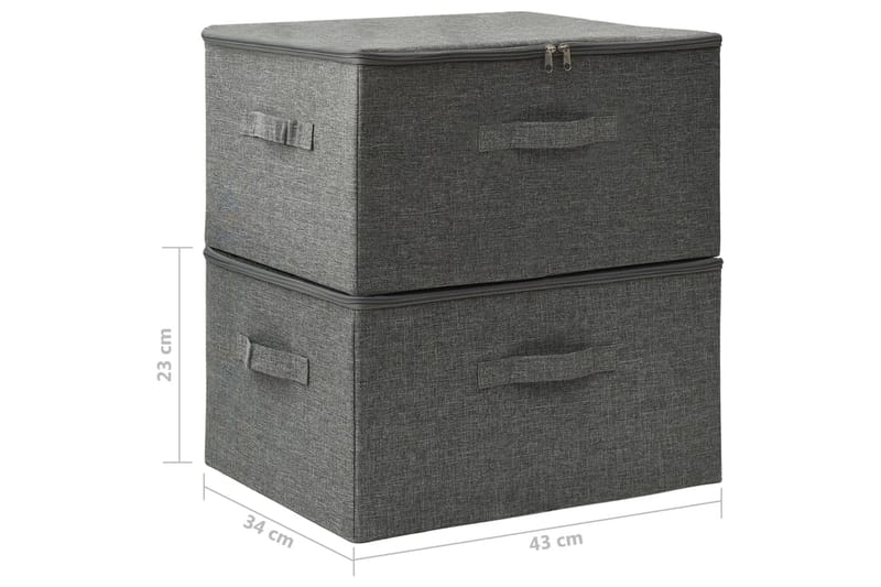 opbevaringskasser 2 stk. 43x34x23 cm stof antracitgrå - Antracit - Opbevaring - Opbevaring til småting - Kurve & kasser