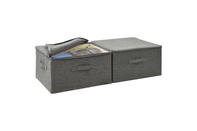 opbevaringskasser 2 stk. 43x34x23 cm stof antracitgrå - Antracit - Opbevaring - Opbevaring til småting - Kurve & kasser