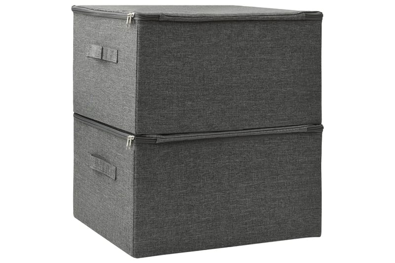 opbevaringskasser 2 stk. 43x34x23 cm stof antracitgrå - Antracit - Kurve & kasser