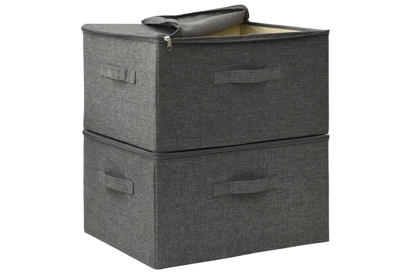 opbevaringskasser 2 stk. 43x34x23 cm stof antracitgrå - Antracit - Opbevaring - Opbevaring til småting - Kurve & kasser