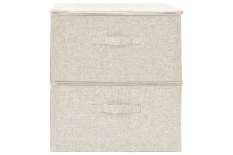 opbevaringskasser 2 stk. 43x34x23 cm stof cremefarvet - Creme - Opbevaring - Opbevaring til småting - Kurve & kasser