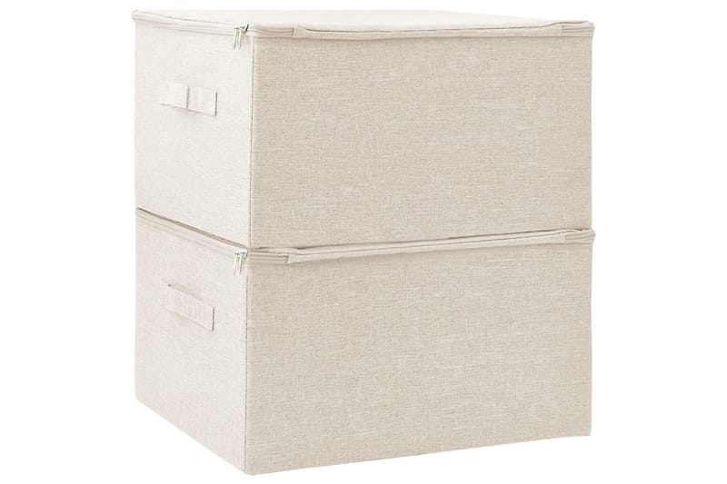 opbevaringskasser 2 stk. 43x34x23 cm stof cremefarvet - Creme - Kurve & kasser