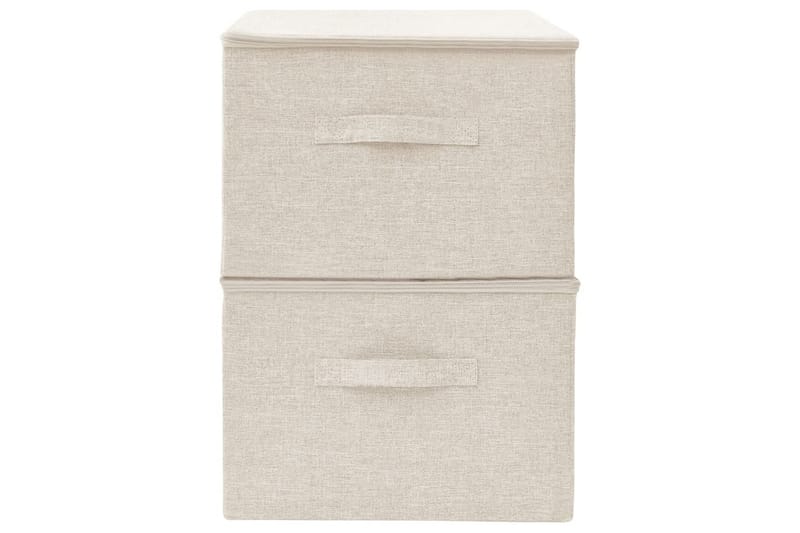 opbevaringskasser 2 stk. 43x34x23 cm stof cremefarvet - Creme - Opbevaring - Opbevaring til småting - Kurve & kasser