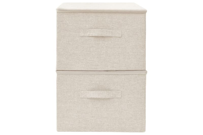 opbevaringskasser 2 stk. 43x34x23 cm stof cremefarvet - Creme - Kurve & kasser