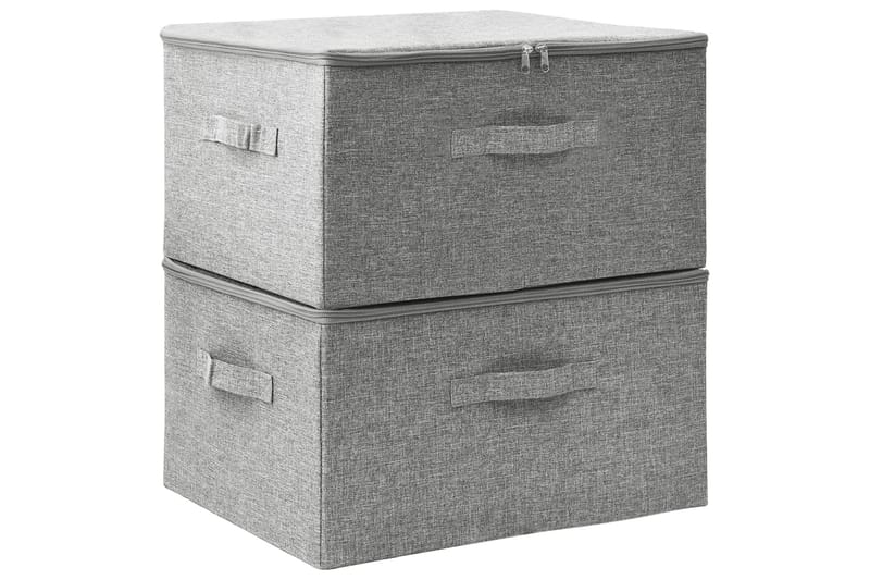 opbevaringskasser 2 stk. 43x34x23 cm stof grå - Grå - Opbevaring - Opbevaring til småting - Kurve & kasser