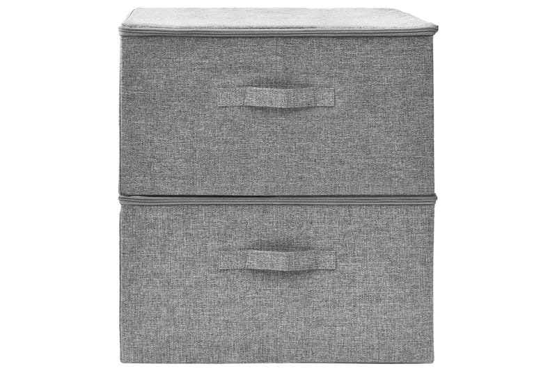 opbevaringskasser 2 stk. 43x34x23 cm stof grå - Grå - Kurve & kasser