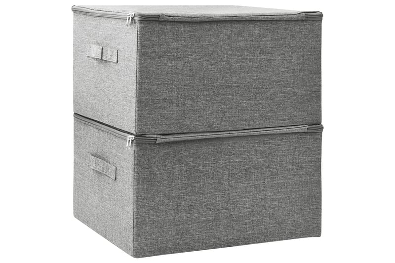 opbevaringskasser 2 stk. 43x34x23 cm stof grå - Grå - Opbevaring - Opbevaring til småting - Kurve & kasser