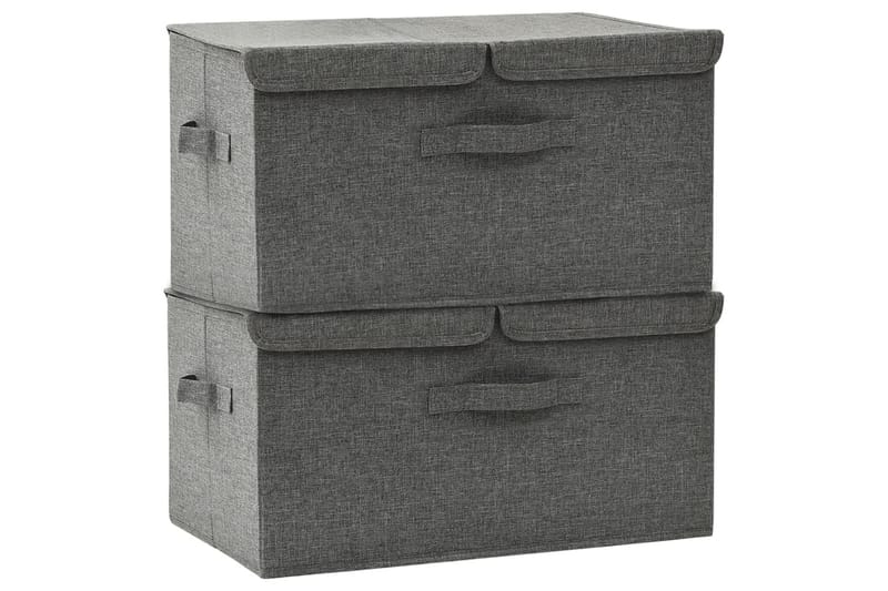 opbevaringskasser 2 stk. 50x30x25 cm stof antracitgrå - Antracit - Opbevaring - Opbevaring til småting - Kurve & kasser