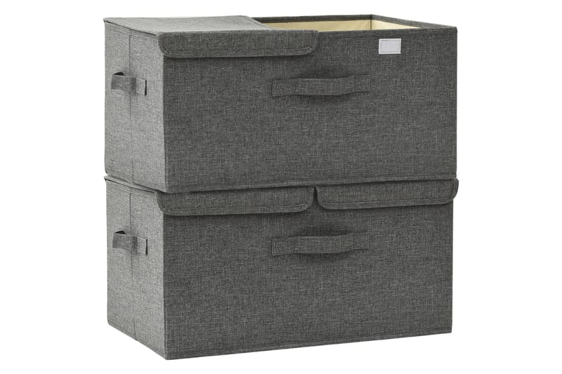 opbevaringskasser 2 stk. 50x30x25 cm stof antracitgrå - Antracit - Kurve & kasser