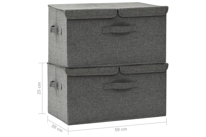 opbevaringskasser 2 stk. 50x30x25 cm stof antracitgrå - Antracit - Opbevaring - Opbevaring til småting - Kurve & kasser