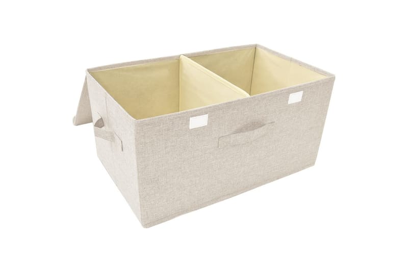 opbevaringskasser 2 stk. 50x30x25 cm stof cremefarvet - Creme - Opbevaring - Opbevaring til småting - Kurve & kasser