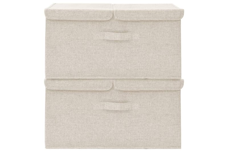opbevaringskasser 2 stk. 50x30x25 cm stof cremefarvet - Creme - Opbevaring - Opbevaring til småting - Kurve & kasser