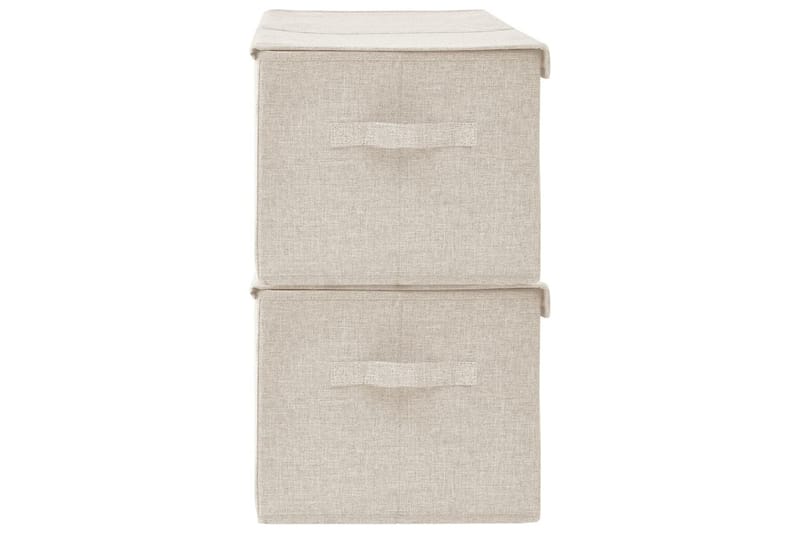 opbevaringskasser 2 stk. 50x30x25 cm stof cremefarvet - Creme - Opbevaring - Opbevaring til småting - Kurve & kasser