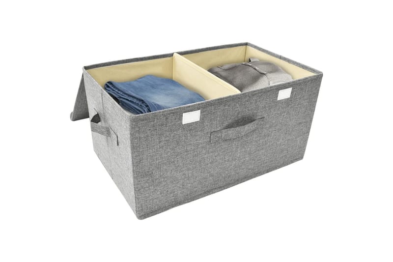 opbevaringskasser 2 stk. 50x30x25 cm stof grå - Grå - Opbevaring - Opbevaring til småting - Kurve & kasser