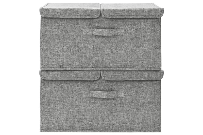 opbevaringskasser 2 stk. 50x30x25 cm stof grå - Grå - Kurve & kasser