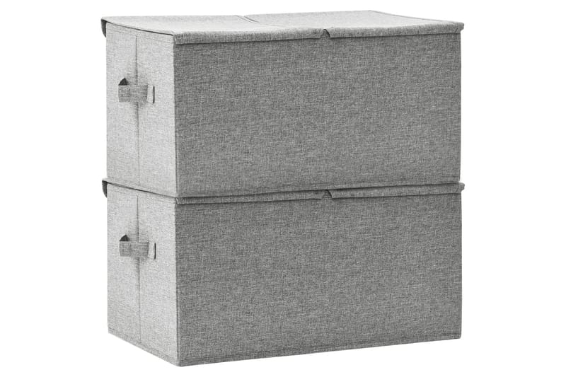 opbevaringskasser 2 stk. 50x30x25 cm stof grå - Grå - Opbevaring - Opbevaring til småting - Kurve & kasser