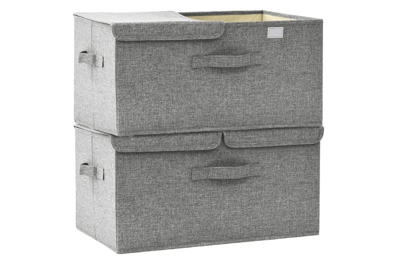 opbevaringskasser 2 stk. 50x30x25 cm stof grå - Grå - Opbevaring - Opbevaring til småting - Kurve & kasser