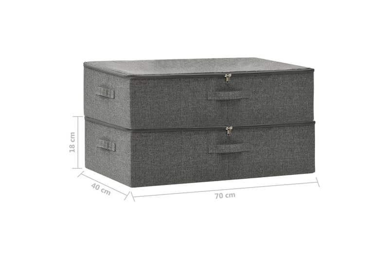 opbevaringskasser 2 stk. 70x40x18 cm antracitgrå - Antracit - Opbevaring - Opbevaring til småting - Kurve & kasser