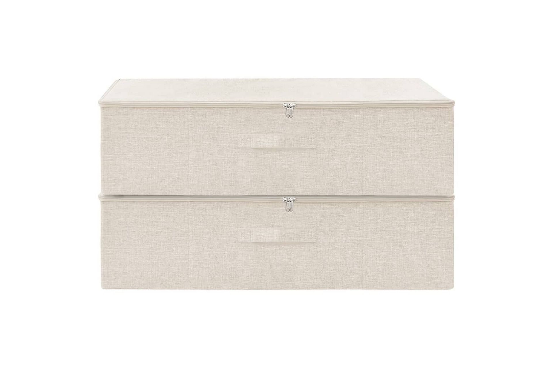 opbevaringskasser 2 stk. 70x40x18 cm stof cremefarvet - Creme - Opbevaring - Opbevaring til småting - Kurve & kasser