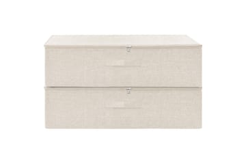 opbevaringskasser 2 stk. 70x40x18 cm stof cremefarvet - Creme - Opbevaring - Opbevaring til småting - Kurve & kasser