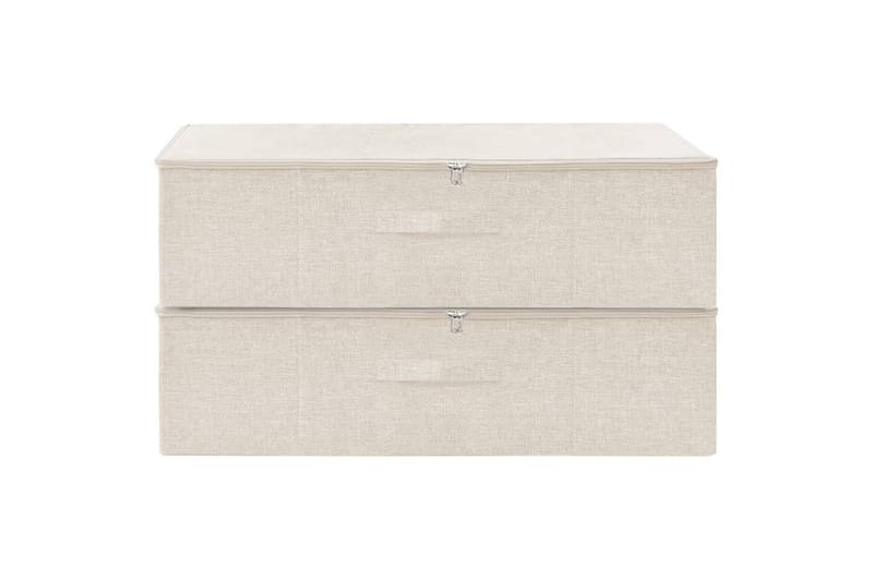 opbevaringskasser 2 stk. 70x40x18 cm stof cremefarvet - Creme - Opbevaring - Opbevaring til småting - Kurve & kasser
