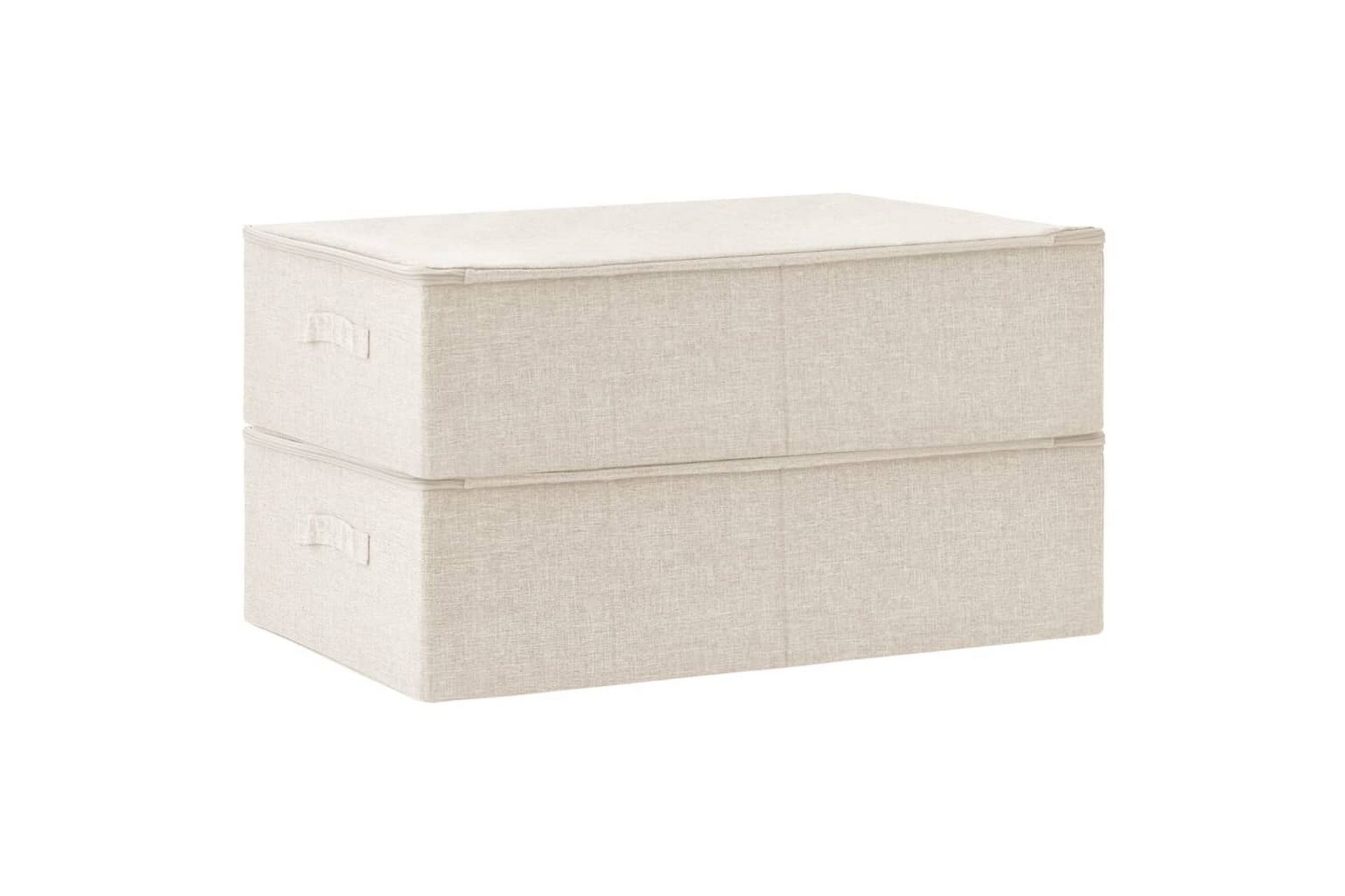 opbevaringskasser 2 stk. 70x40x18 cm stof cremefarvet - Creme - Opbevaring - Opbevaring til småting - Kurve & kasser